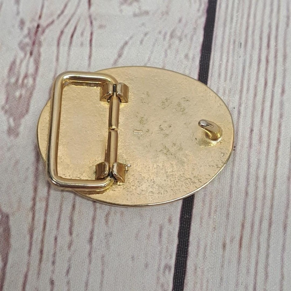 Peacekeeper Challenge 1983 Eagle Seal Gold Tone Commemorate Small 2" Belt Buckle - Picture 3 of 5